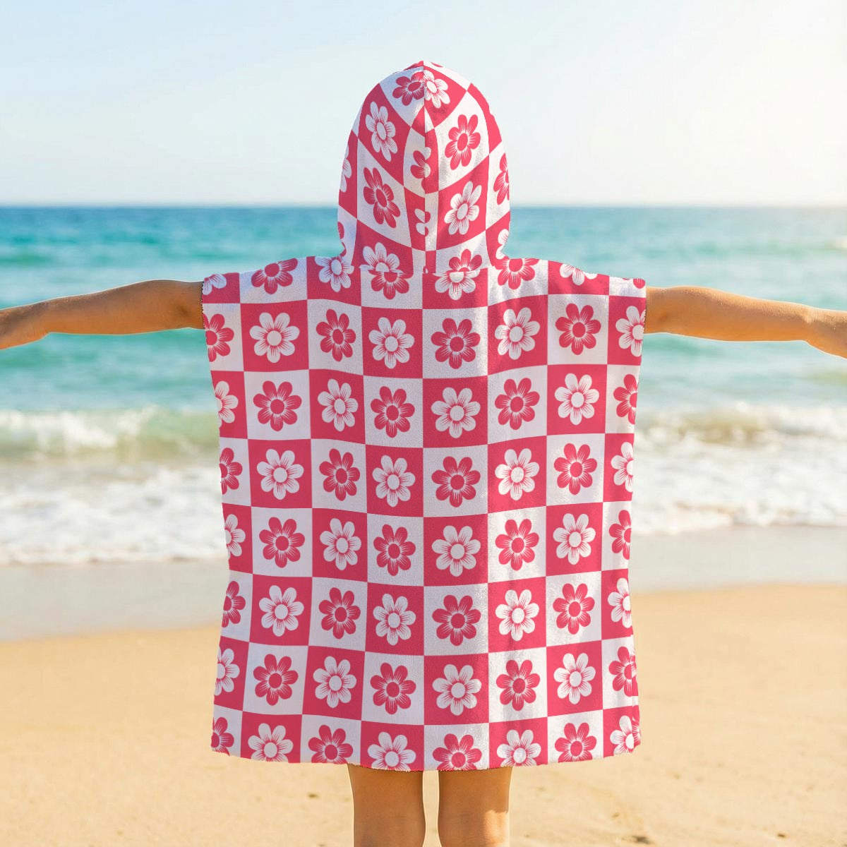 All-Over Print Kid's Hooded Towel Poncho