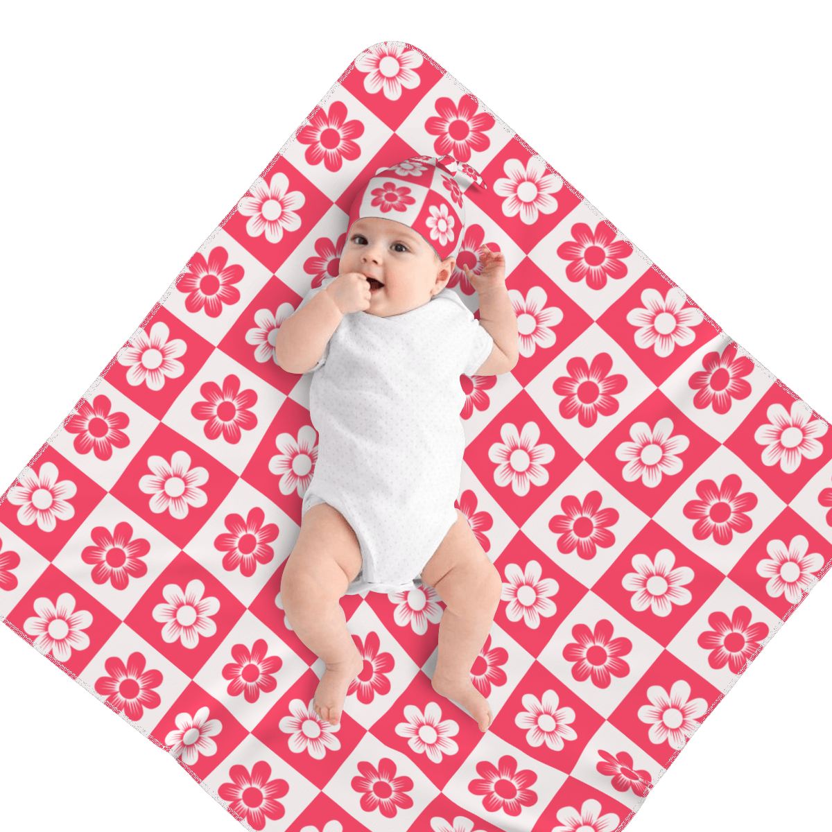 Berry Cute Baby Swaddle Blanket & Beanie Set