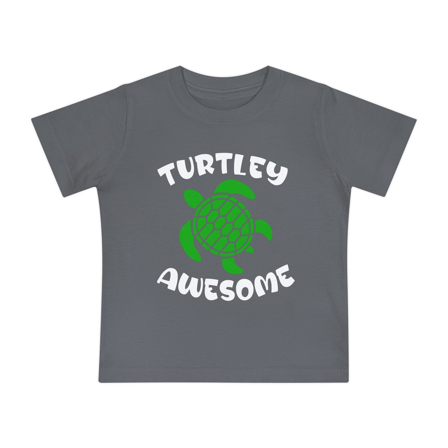 Baby T-Shirt — "Turtley Awesome" Green Turtle Graphic