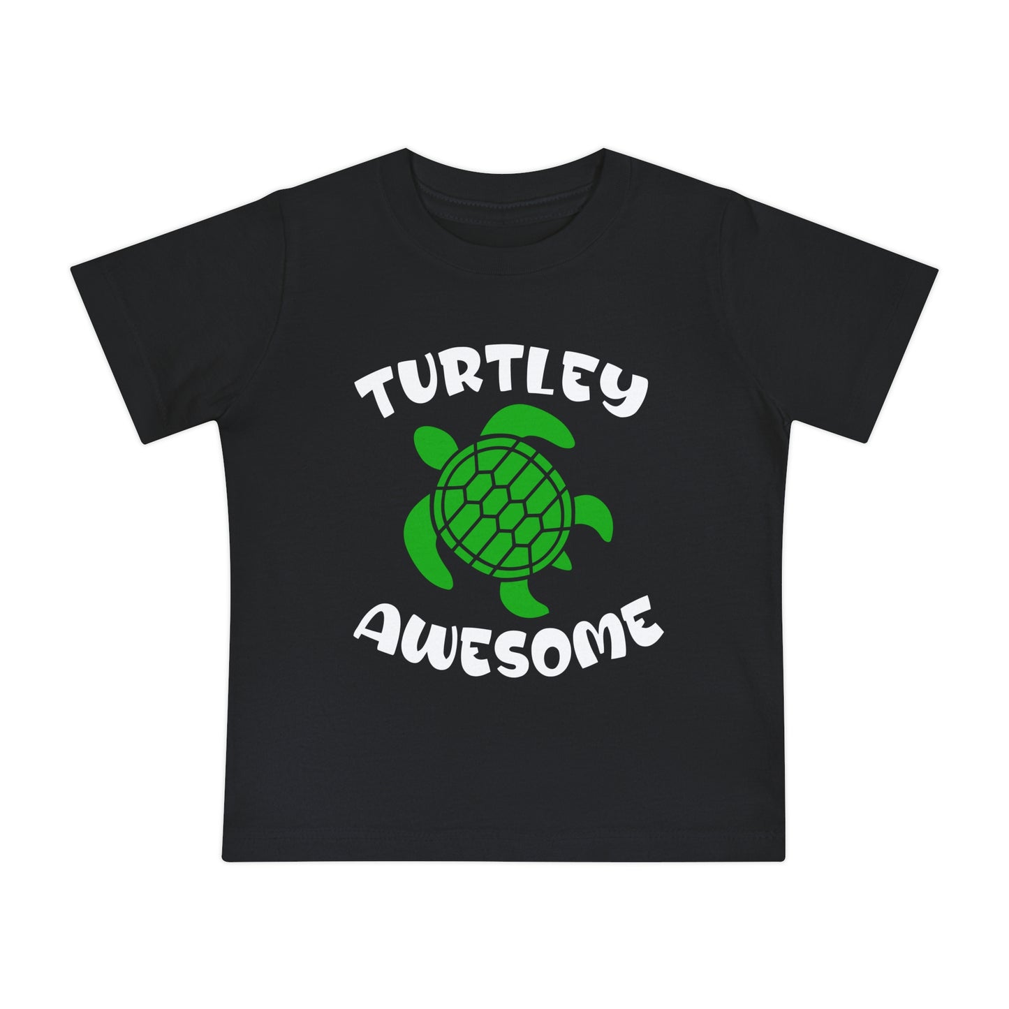 Baby T-Shirt — "Turtley Awesome" Green Turtle Graphic