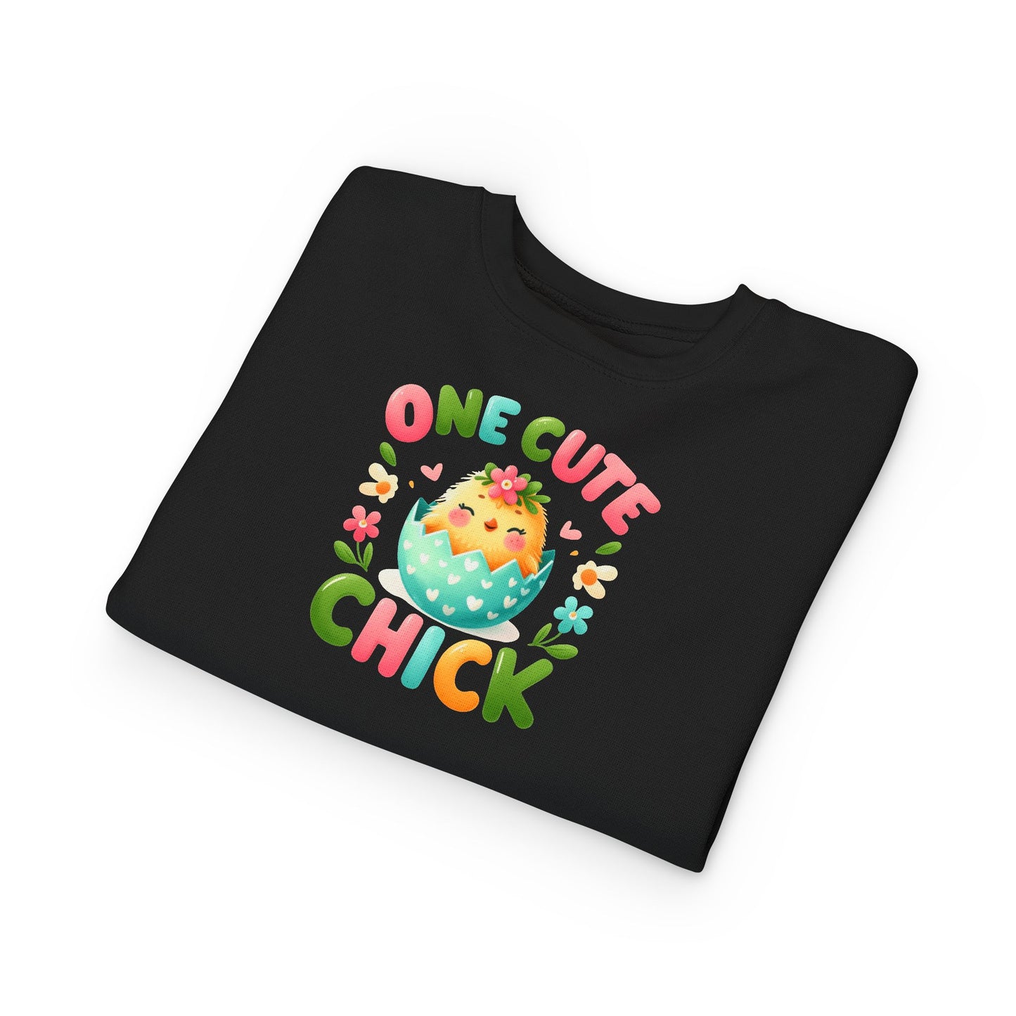 Toddler Sweatshirt - "One Cute Chick" Easter Chick Pullover for Babies & Toddlers
