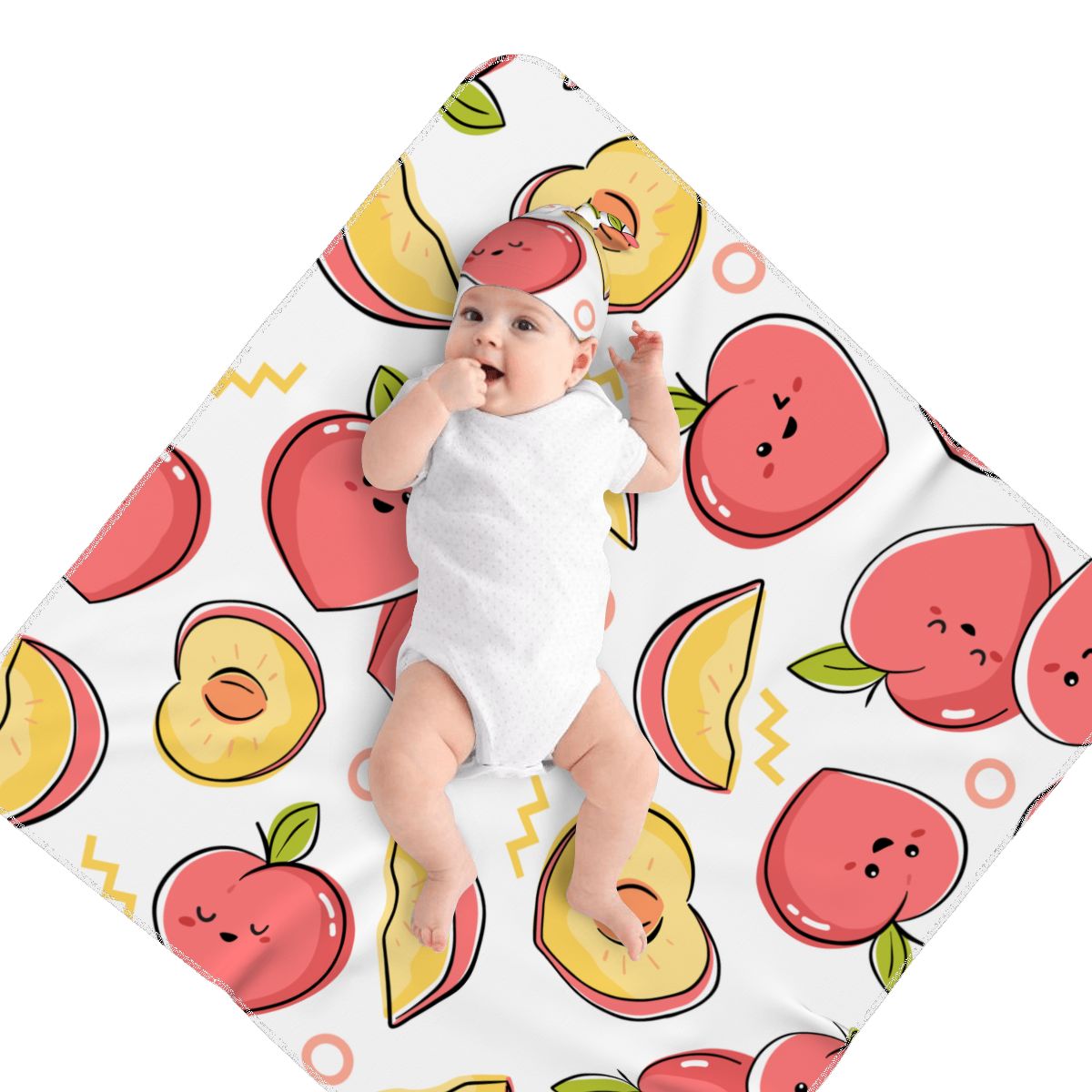 Baby Swaddle Blanket & Beanie Hat Set
