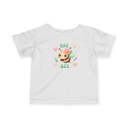 Infant Tee — "Bae Bee" Cute Cartoon Bee Baby Shirt (Valentine's/Newborn Gift)