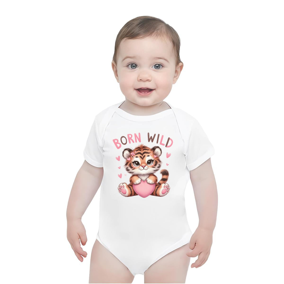 Baby Short-Sleeve Onesie Printed in USA| 190GSM Front DTF