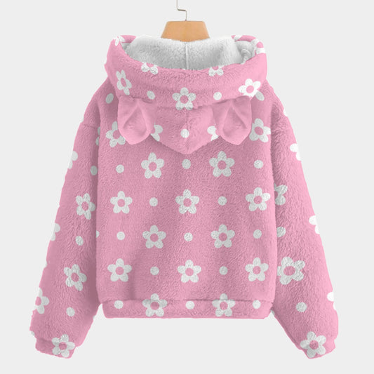All-Over Print Kid’s Borg Fleece Sweatshirt With Ear