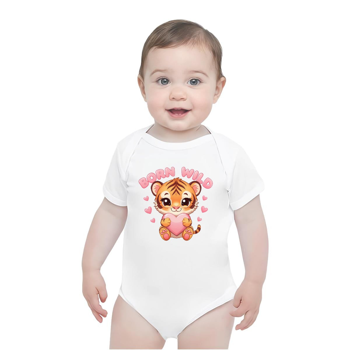 Baby Short-Sleeve Onesie Printed in USA| 190GSM Front DTF