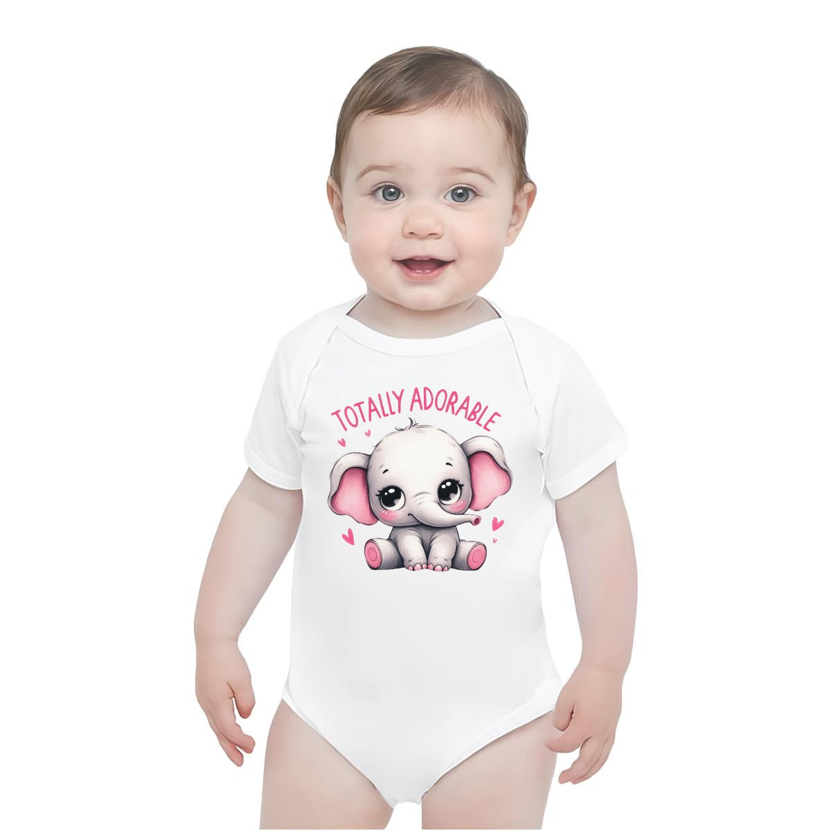 Baby Short-Sleeve Onesie Printed in USA| 190GSM Front DTF