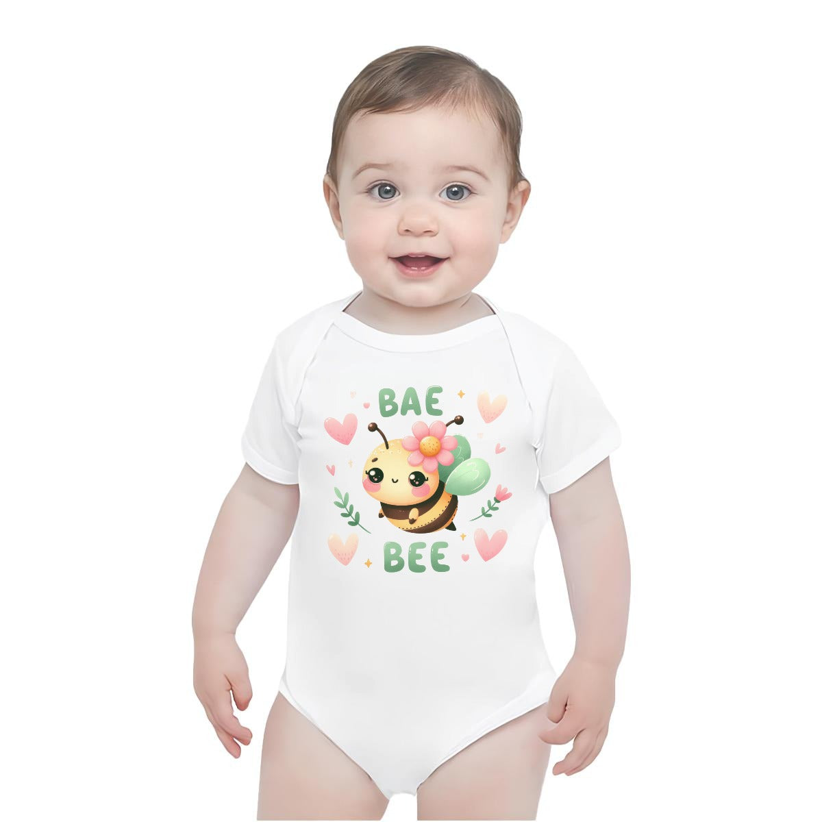 Baby Short-Sleeve Onesie Printed in USA| 190GSM Front DTF