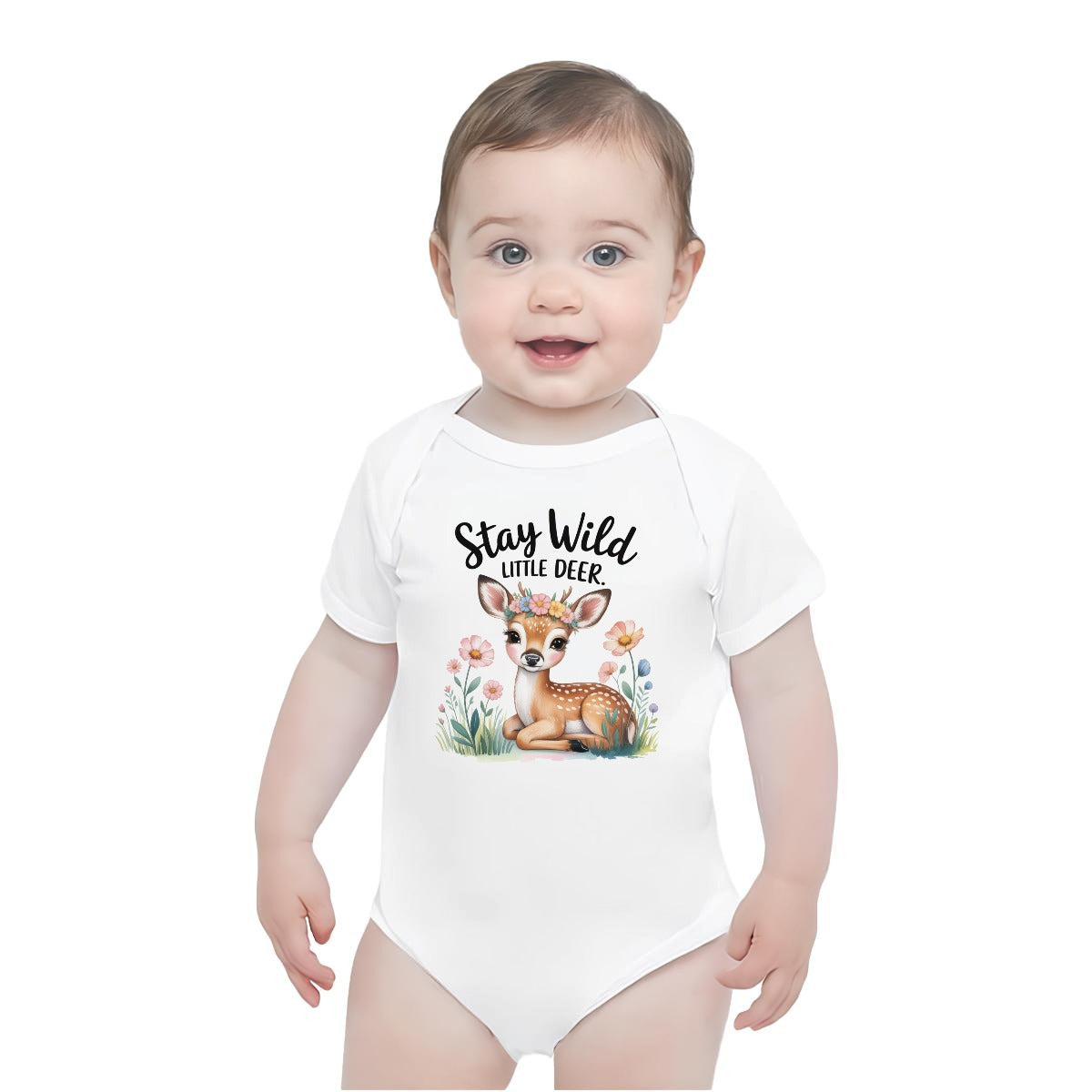 Baby Short-Sleeve Onesie Printed in USA| 190GSM Front DTF