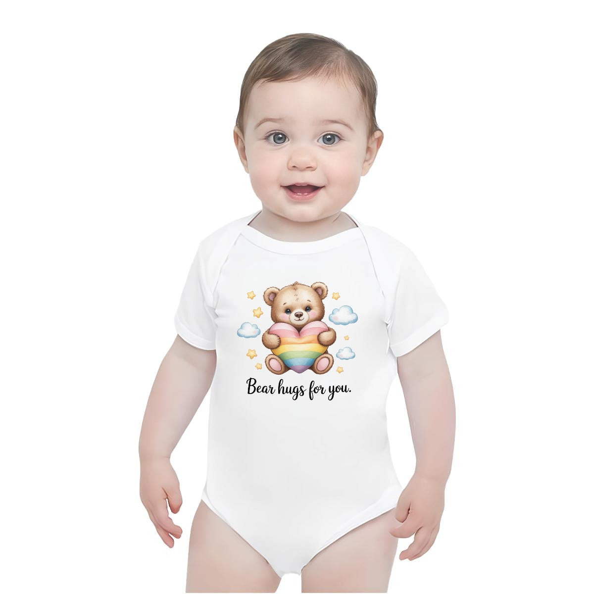Baby Short-Sleeve Onesie Printed in USA| 190GSM Front DTF