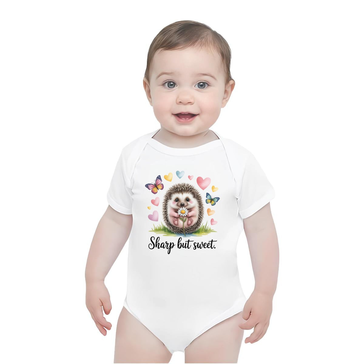 Baby Short-Sleeve Onesie Printed in USA| 190GSM Front DTF