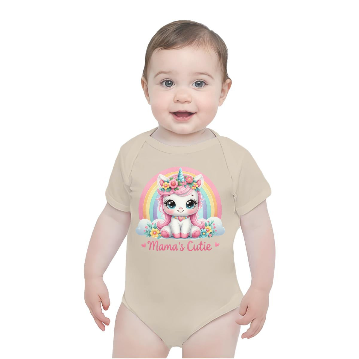 Baby Short-Sleeve Onesie Printed in USA| 190GSM Front DTF
