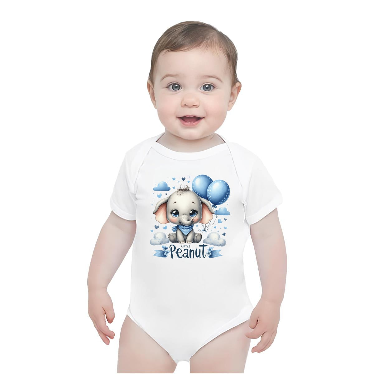 Baby Short-Sleeve Onesie Printed in USA| 190GSM Front DTF
