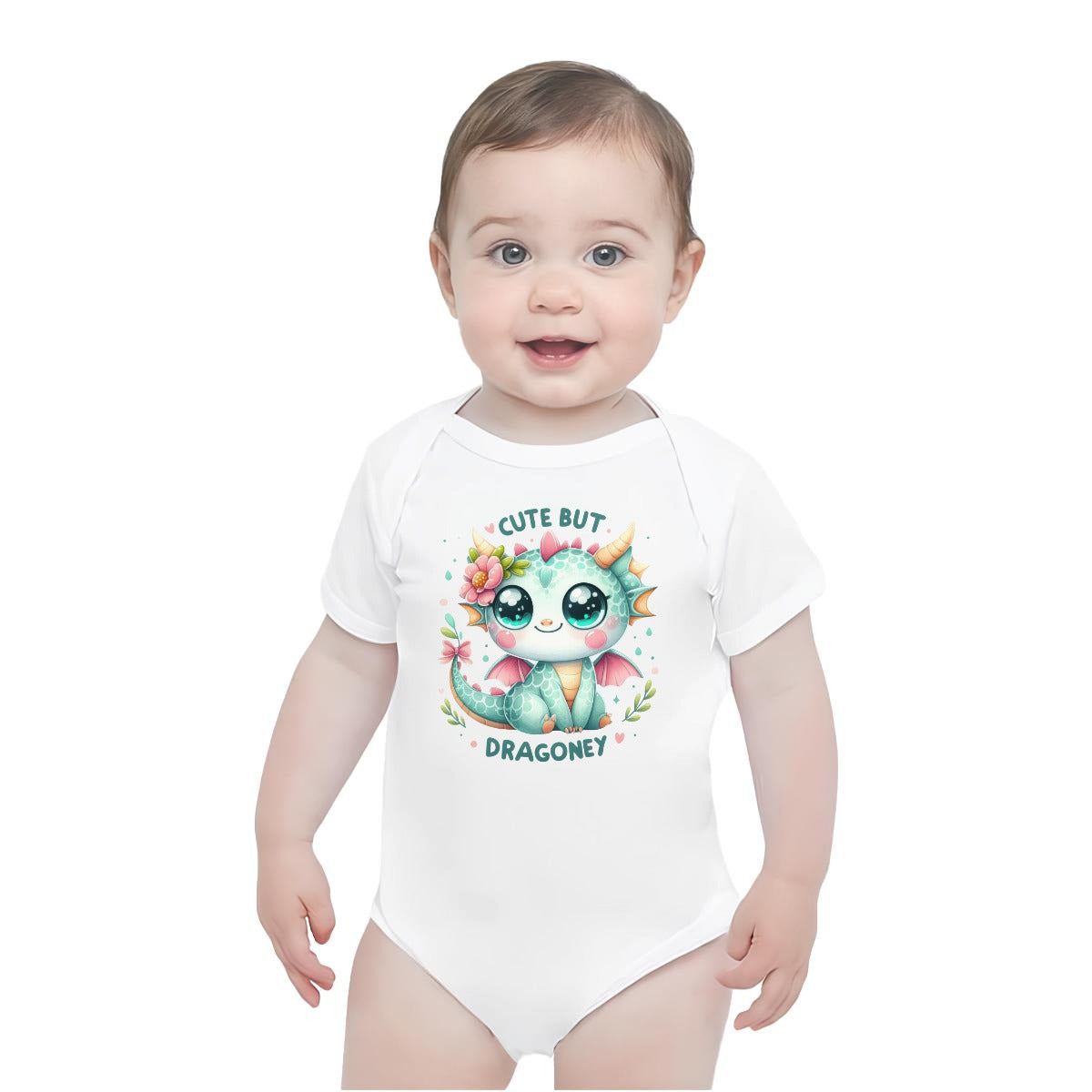 Baby Short-Sleeve Onesie Printed in USA| 190GSM Front DTF
