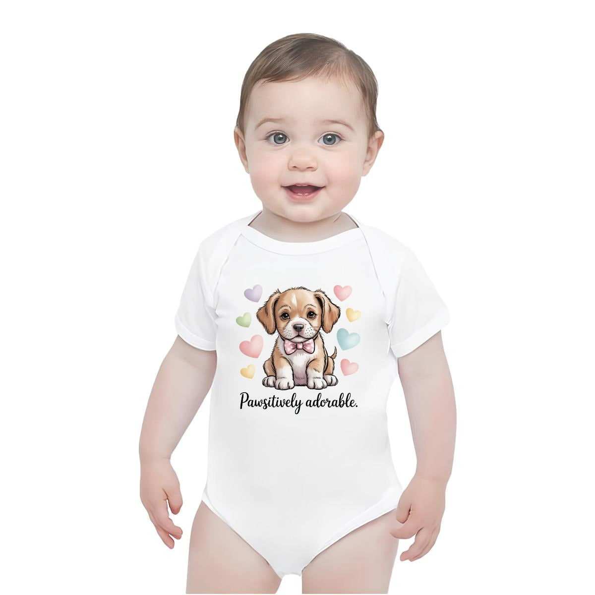 Baby Short-Sleeve Onesie Printed in USA| 190GSM Front DTF