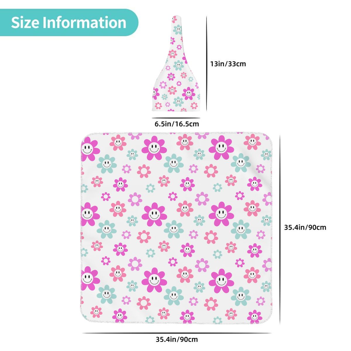Baby Swaddle Blanket & Beanie Hat Set