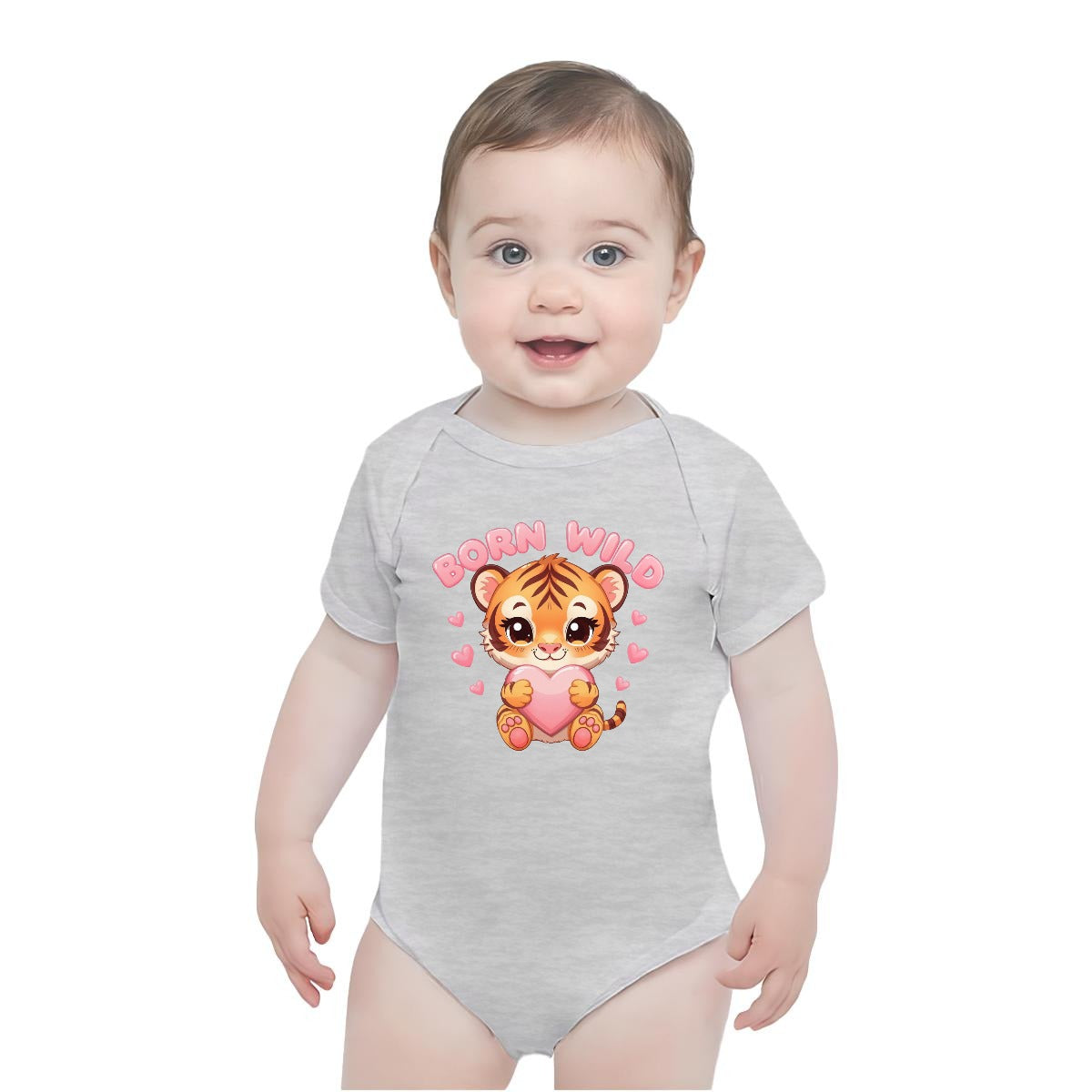 Baby Short-Sleeve Onesie Printed in USA| 190GSM Front DTF