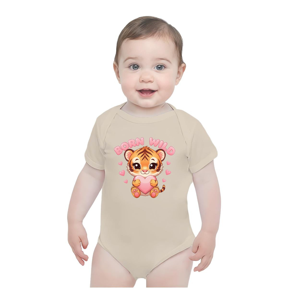 Baby Short-Sleeve Onesie Printed in USA| 190GSM Front DTF