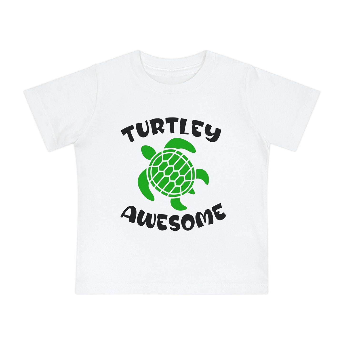 Baby T-Shirt — "Turtley Awesome" Green Turtle Graphic