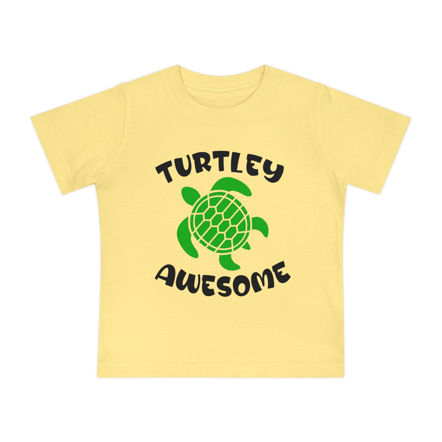 Baby T-Shirt — "Turtley Awesome" Green Turtle Graphic