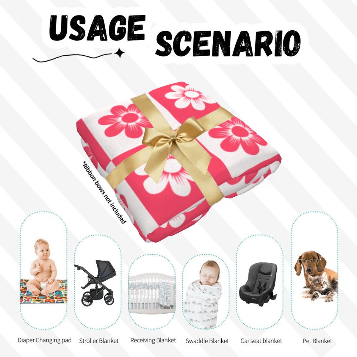 Berry Cute Baby Swaddle Blanket & Beanie Set