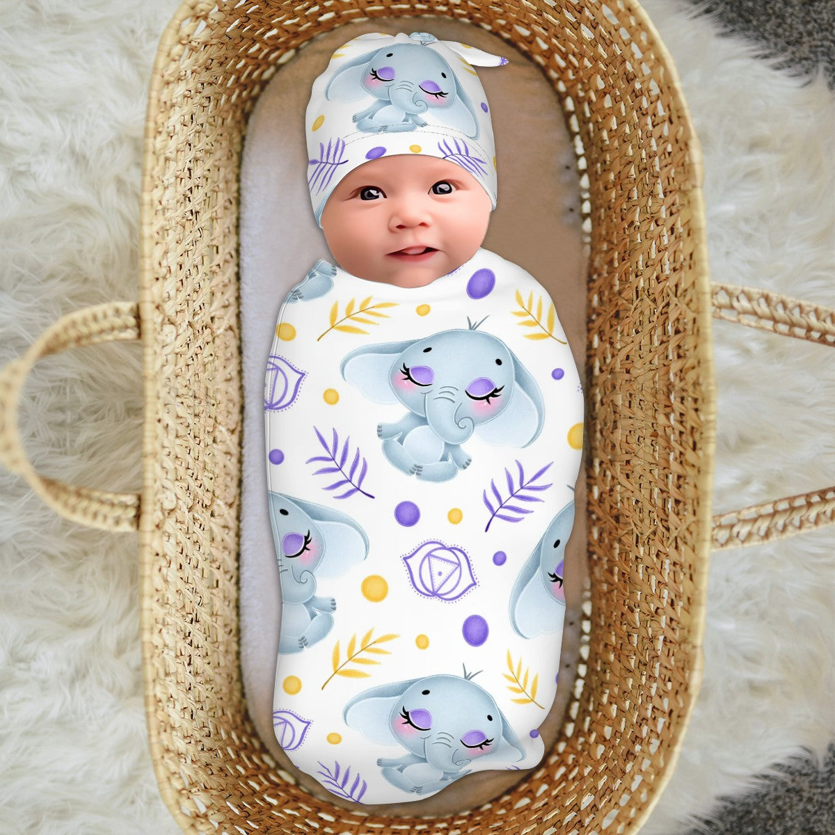 Baby Swaddle Blanket Elephant