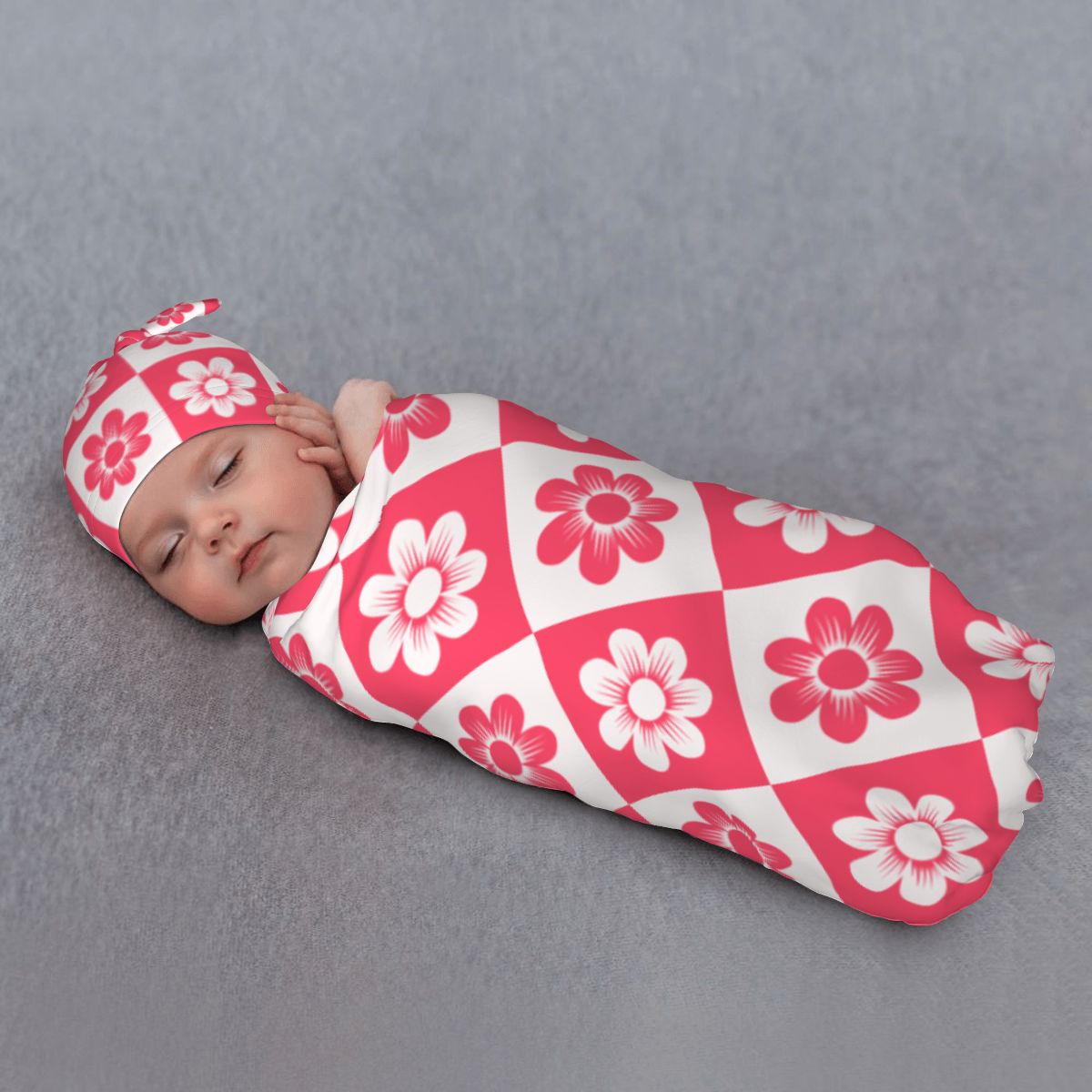 Berry Cute Baby Swaddle Blanket & Beanie Set