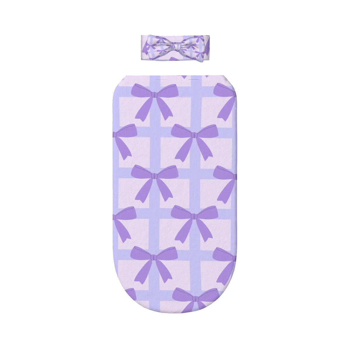 Baby Swaddle Sack with Baby Headbands Purple Bow