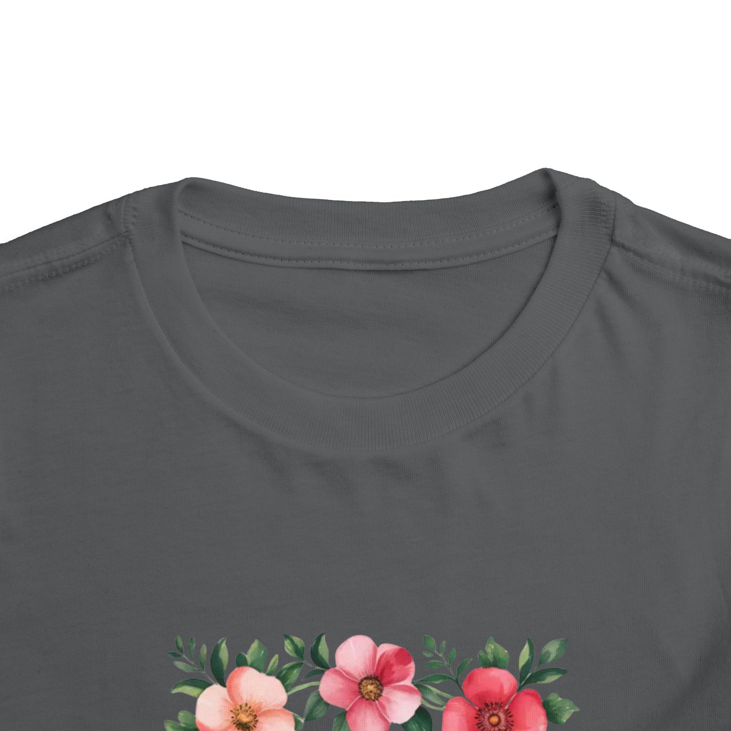 Toddler Tee — "God Is Good" Floral Faith Shirt
