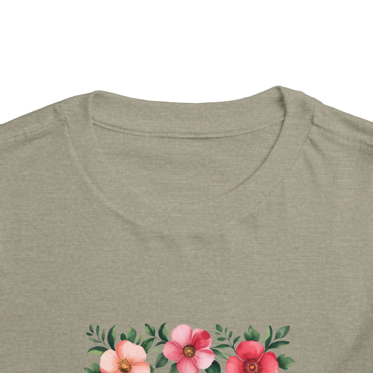 Toddler Tee — "God Is Good" Floral Faith Shirt