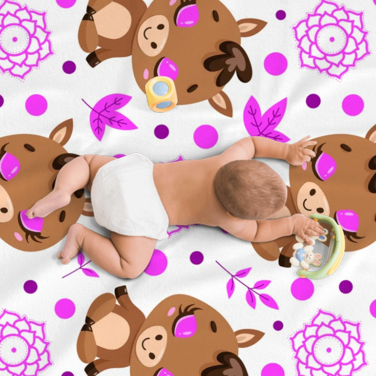 Large Baby Blanket Horses