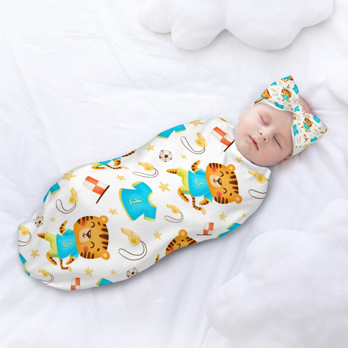 Baby Swaddle Sack with Baby Headbands