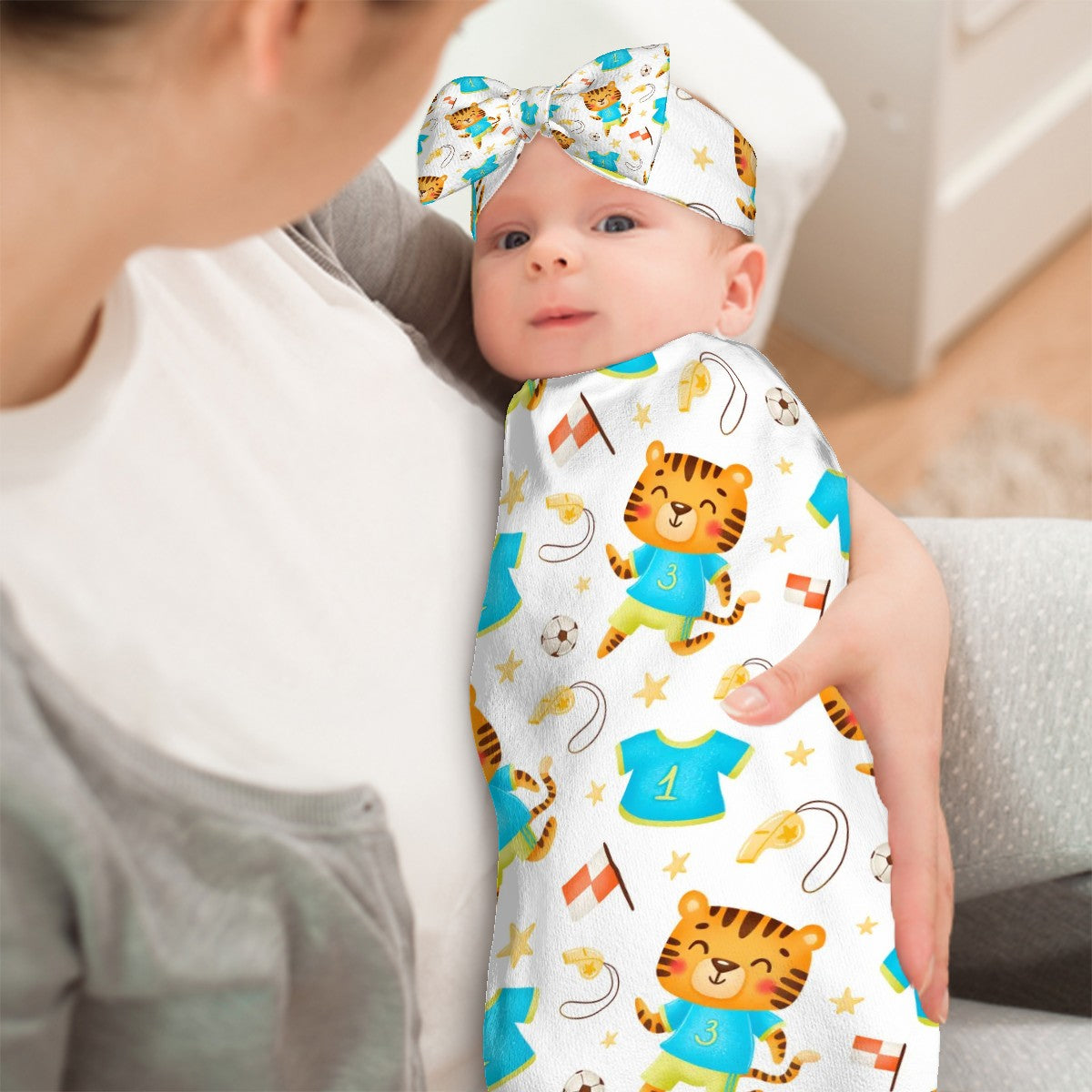 Baby Swaddle Sack with Baby Headbands
