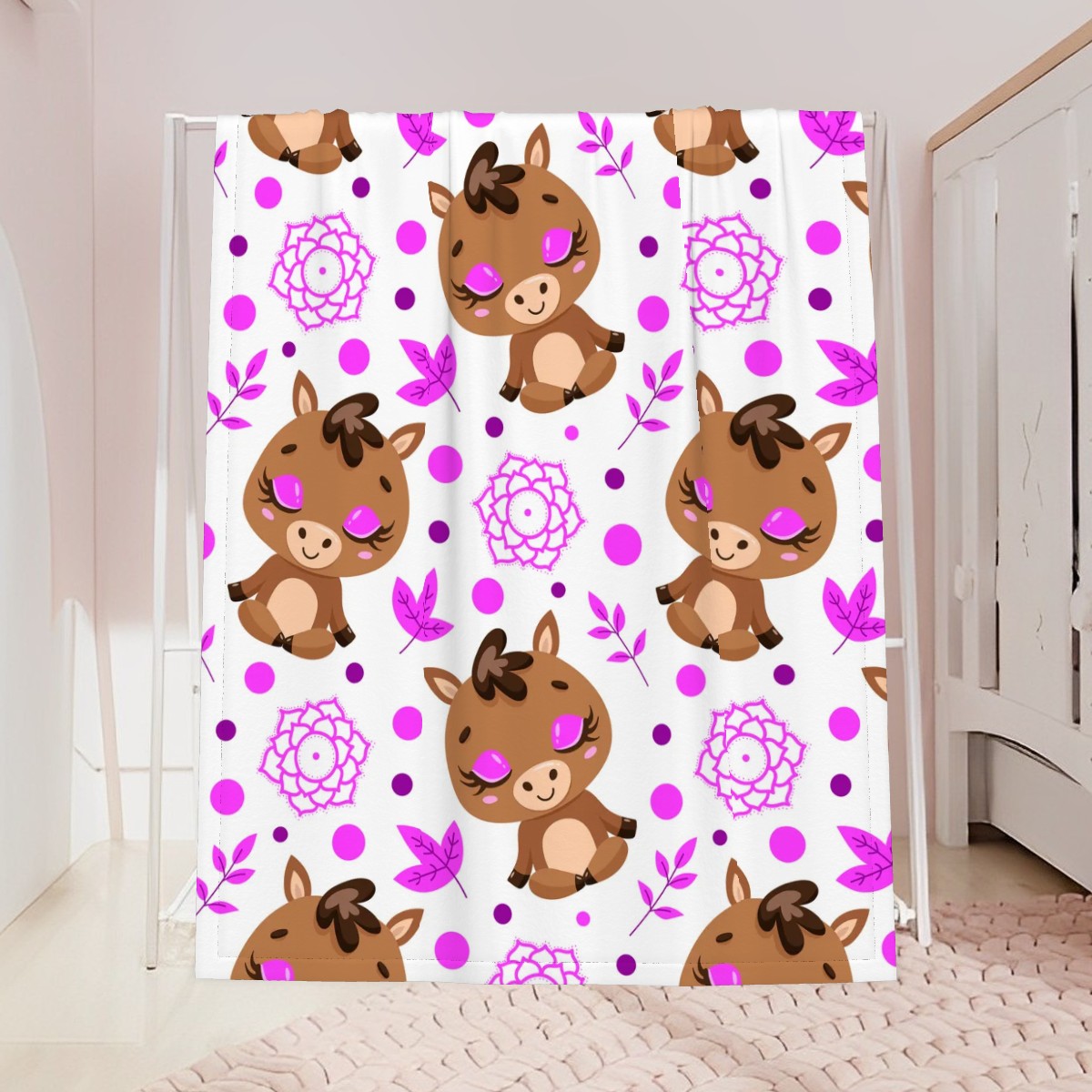 Large Baby Blanket Horses
