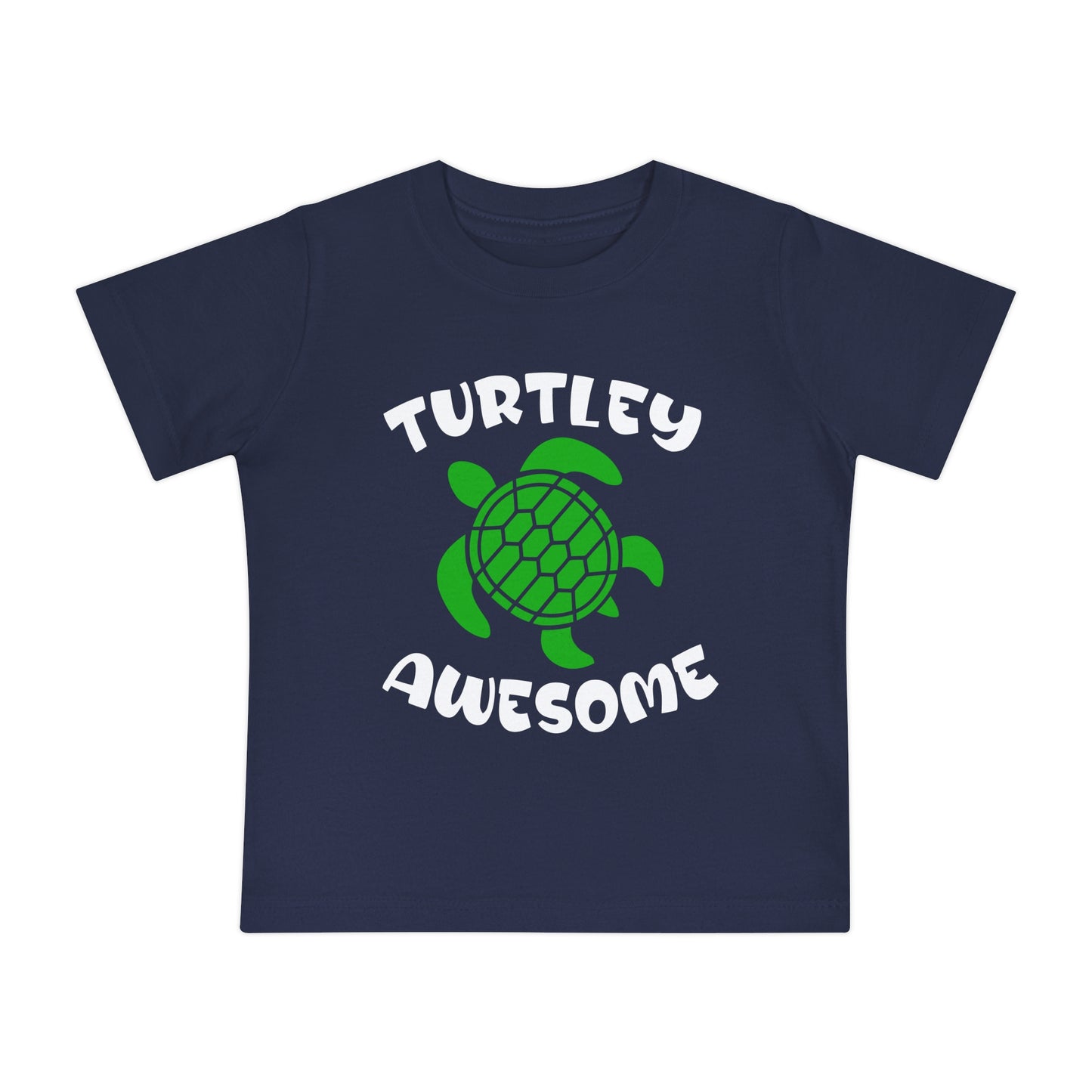 Baby T-Shirt — "Turtley Awesome" Green Turtle Graphic