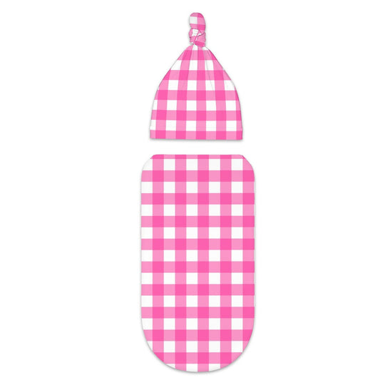 Baby Swaddle Blanket pink checkered