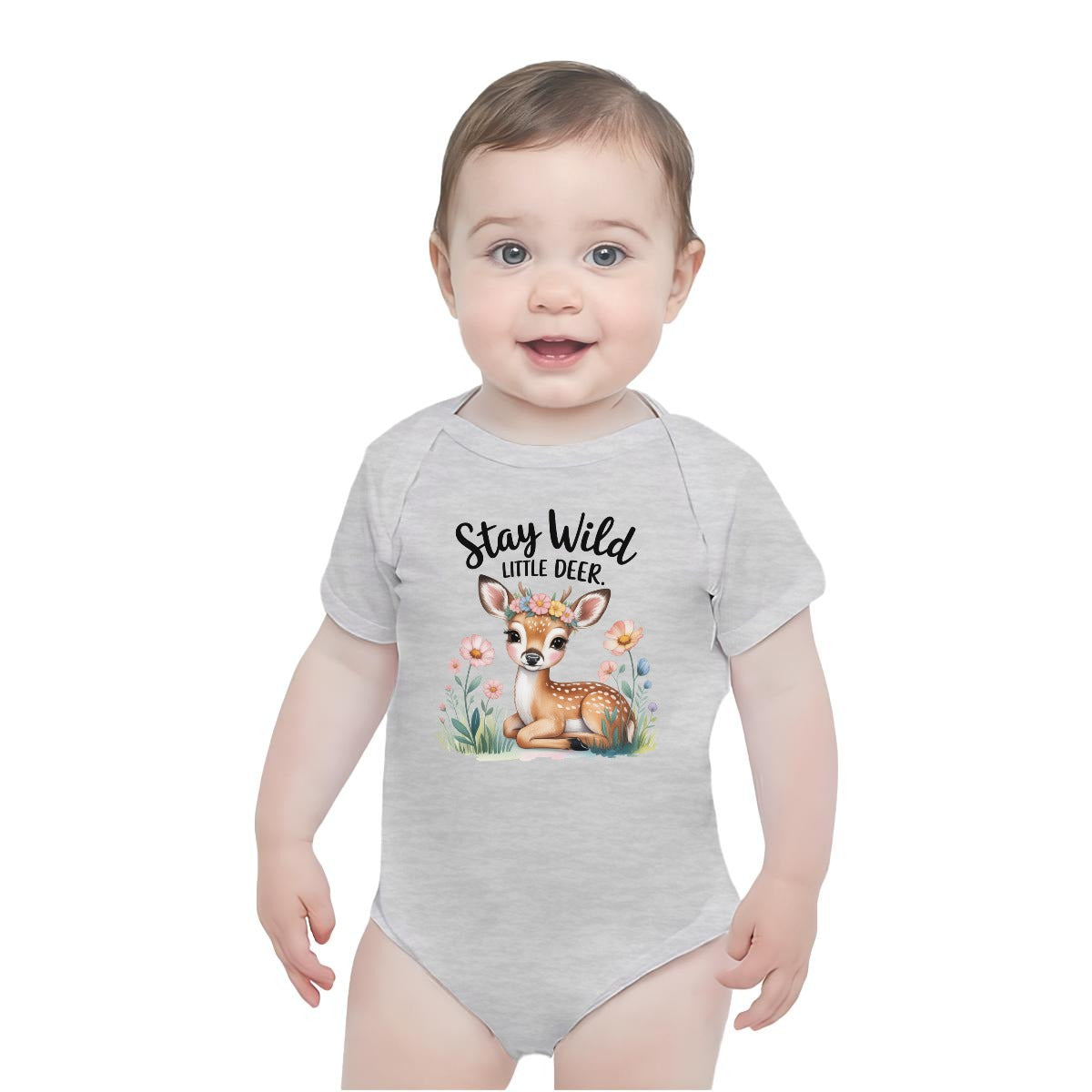 Baby Short-Sleeve Onesie Printed in USA| 190GSM Front DTF