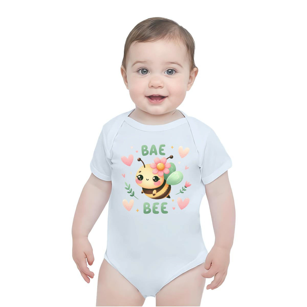 Baby Short-Sleeve Onesie Printed in USA| 190GSM Front DTF