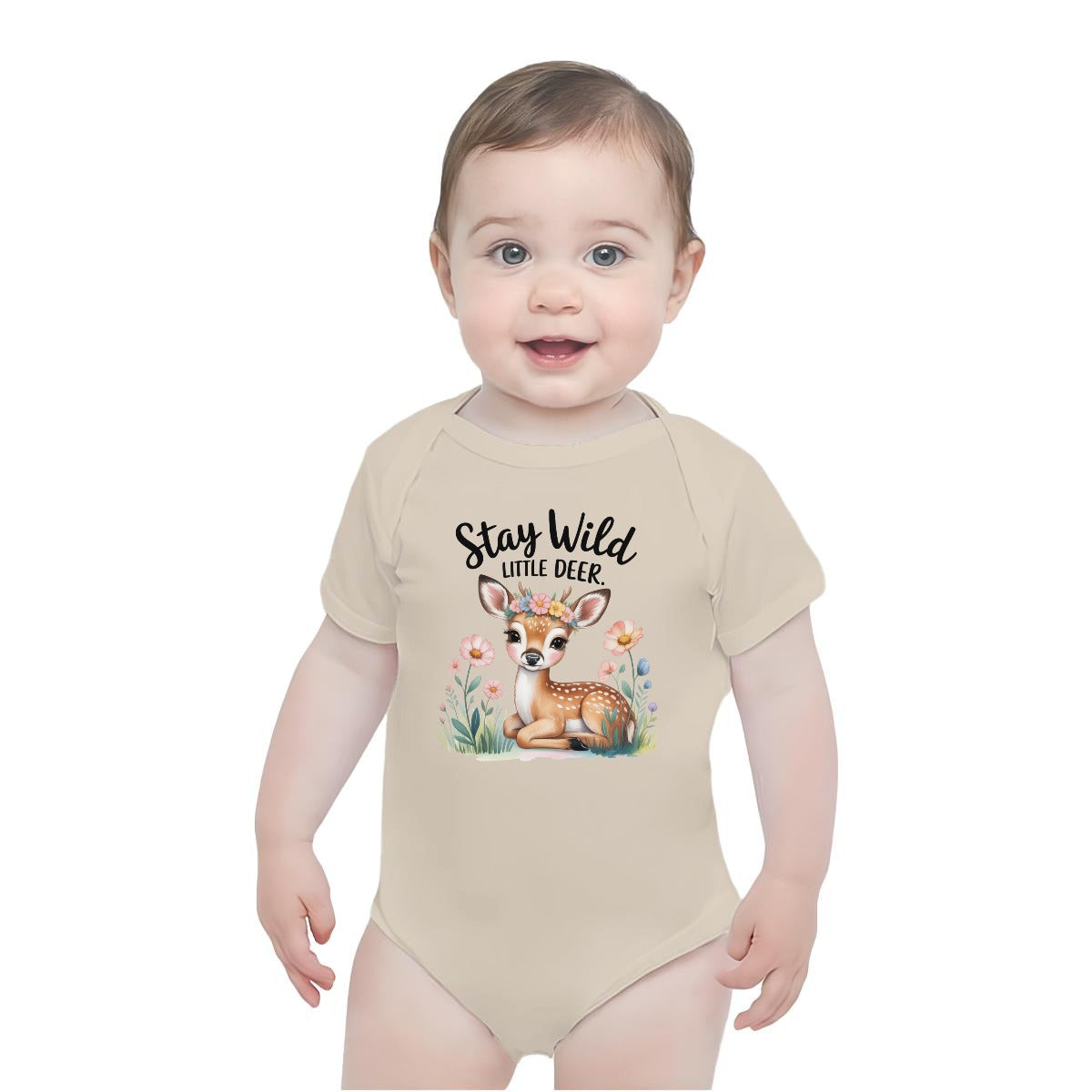 Baby Short-Sleeve Onesie Printed in USA| 190GSM Front DTF