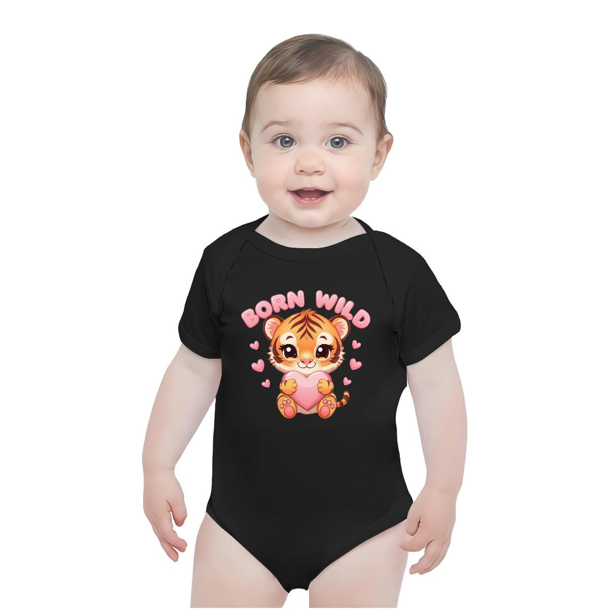 Baby Short-Sleeve Onesie Printed in USA| 190GSM Front DTF