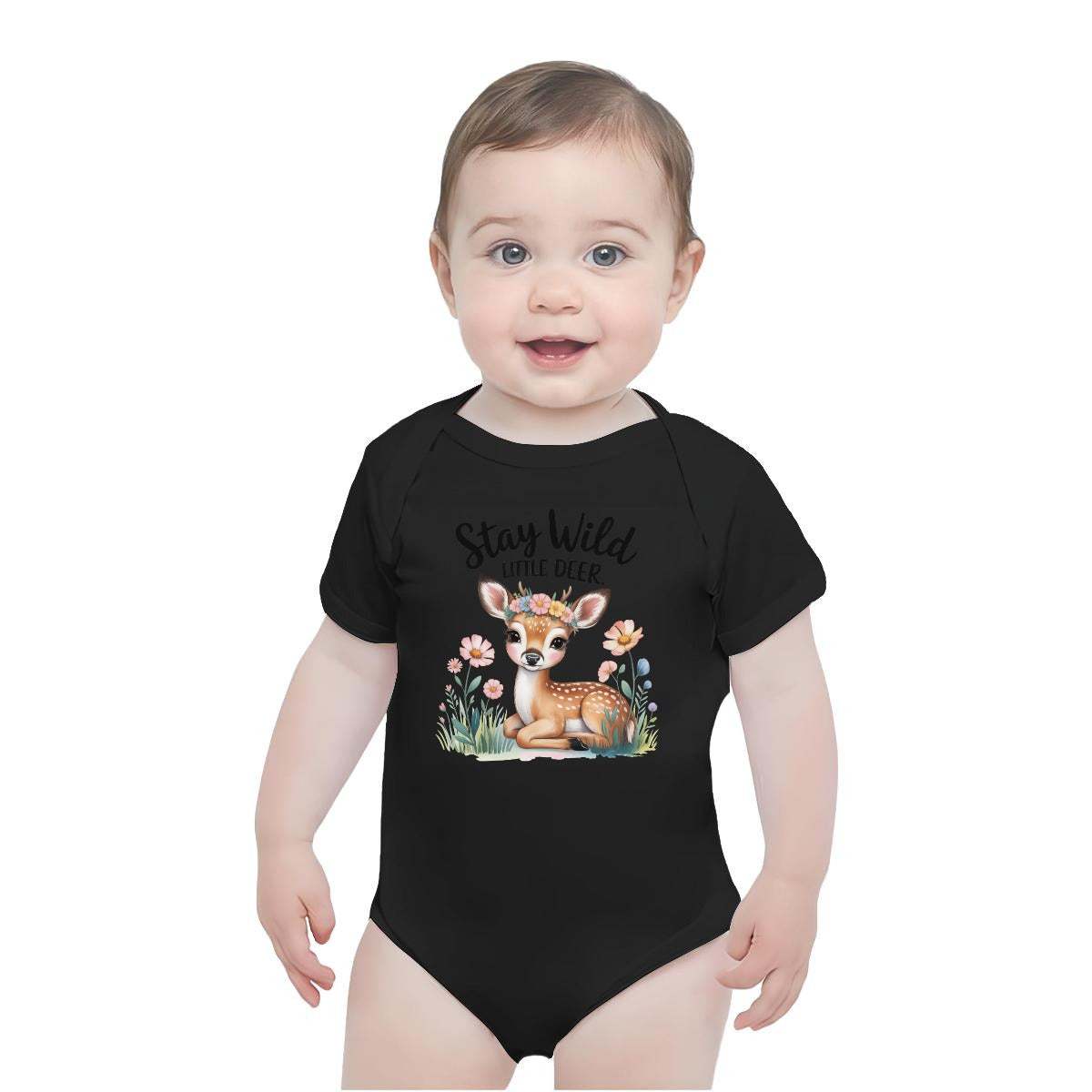 Baby Short-Sleeve Onesie Printed in USA| 190GSM Front DTF