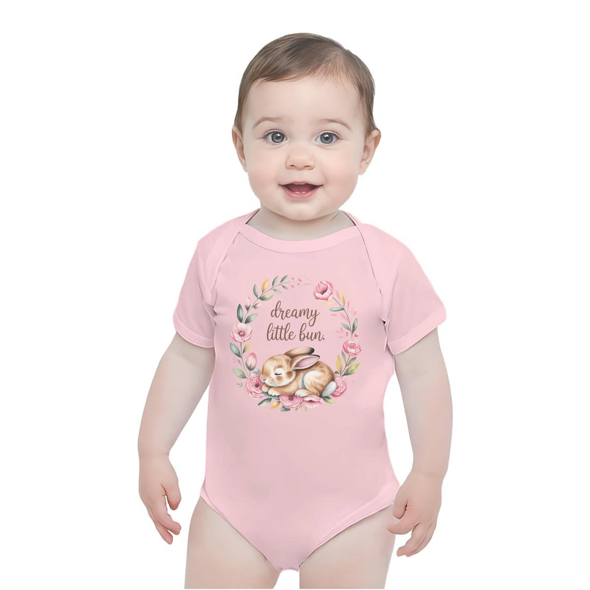 Baby Short-Sleeve Onesie Printed in USA| 190GSM Front DTF