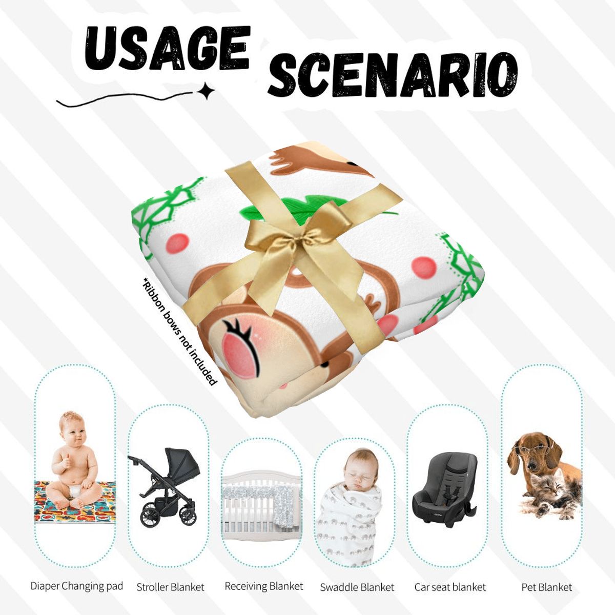 Baby Swaddle Blanket & Beanie Hat Set