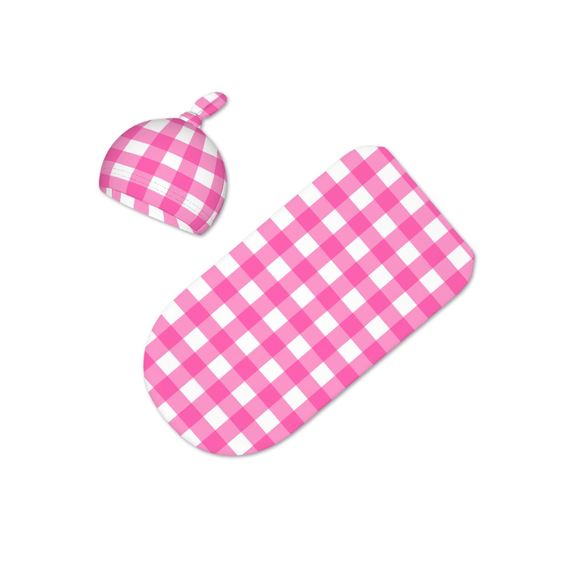 Baby Swaddle Blanket pink checkered