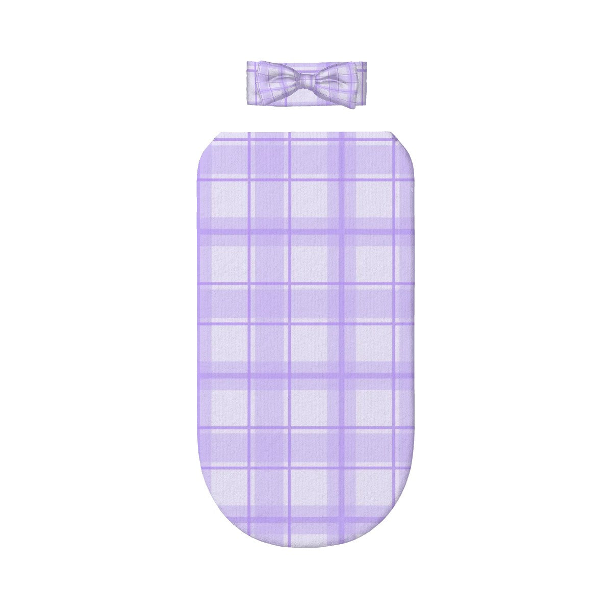 Baby Swaddle Sack with Baby Headbands Purple Checkered