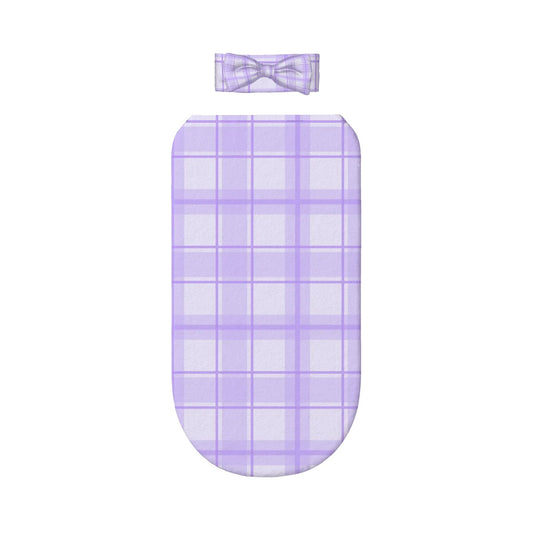 Baby Swaddle Sack with Baby Headbands Purple Checkered