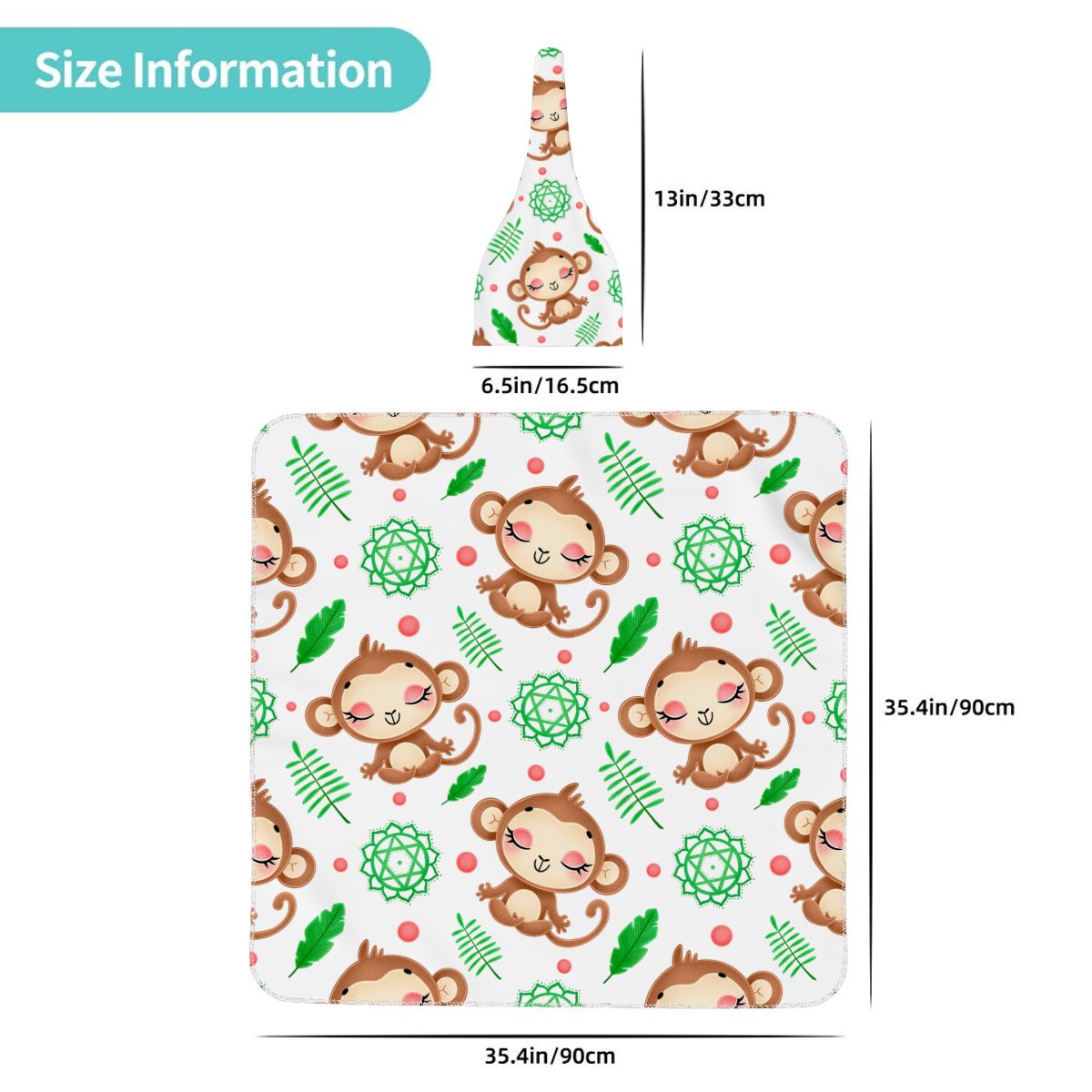 Baby Swaddle Blanket & Beanie Hat Set