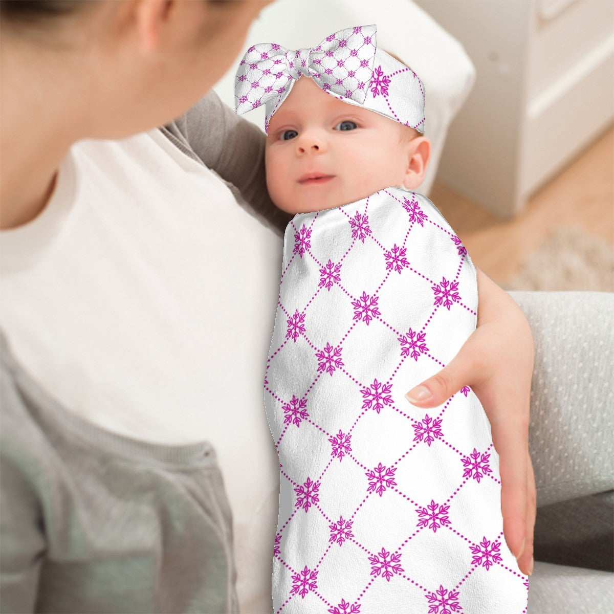 Baby Swaddle Sack with Baby Headbands