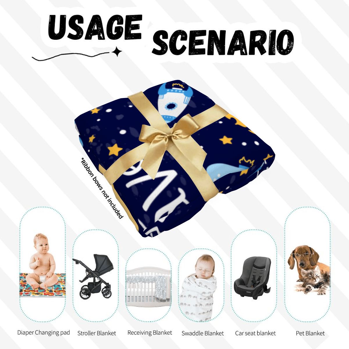 Baby Swaddle Blanket & Beanie Hat Set