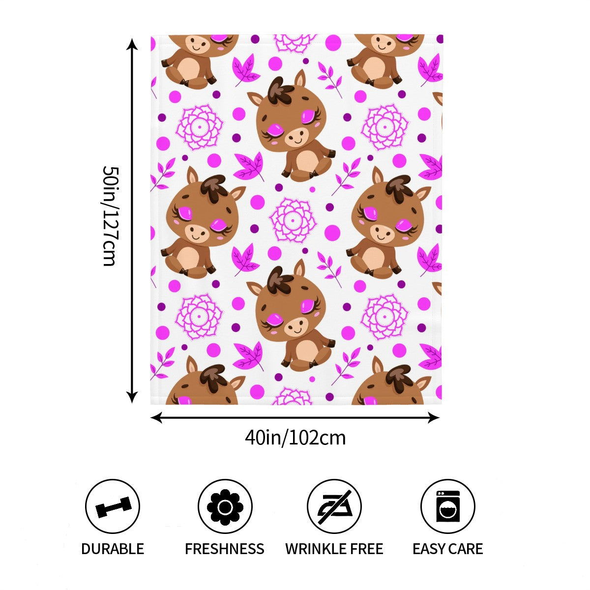 Large Baby Blanket Horses